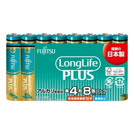 【単品6個セット】FDK 富士通 乾電池 FUJITSU LongLifePLUS 単4 LR03LP(8S) 8本【メール便(ゆうパケット)】