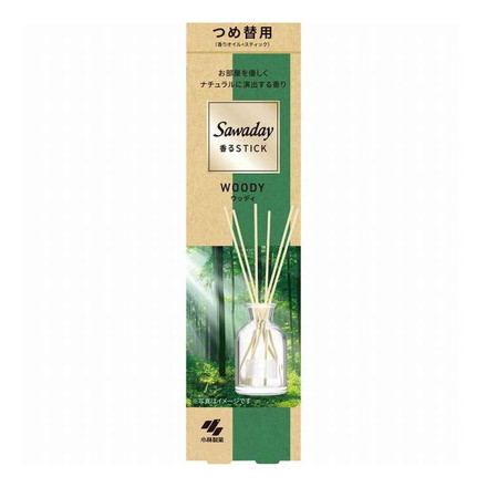 【単品5個セット】 Sawaday香るStick つめ替え用ウッディ 小林製薬 70ml