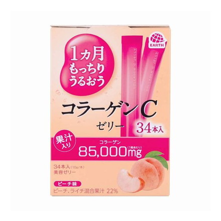 【単品6個セット】 1カ月もっちりうるおうコラーゲンCゼリー ピーチ味