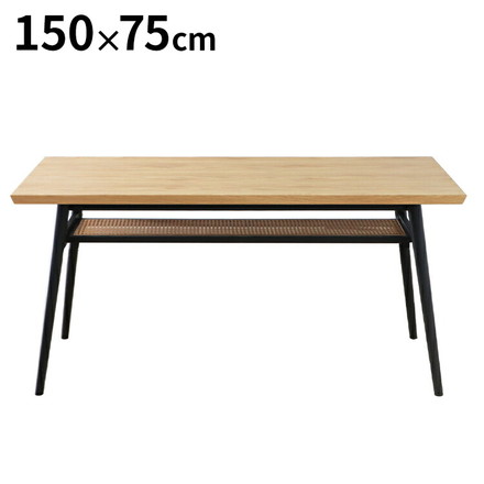 ダイニングテーブル 幅150cm オーク突板 4人 無垢材 ダイニング テーブル 北欧 木製 白 収納 棚付き