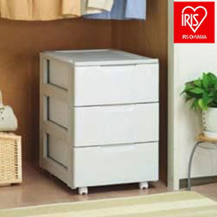 アイリスオーヤマ チェスト 3段 引き出し 収納 収納ケース 収納ボックス ロングチェスト HG-443 IRIS