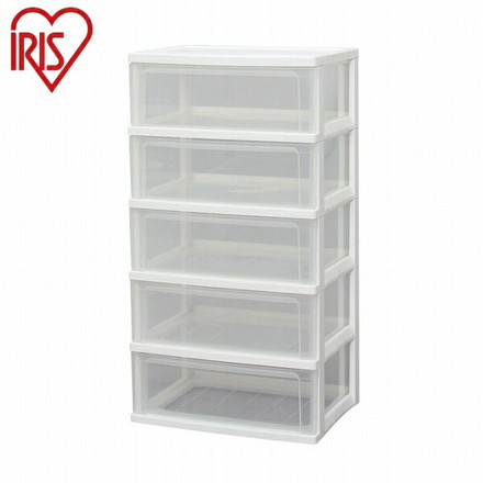 アイリスオーヤマ ワイドチェスト W-545 ホワイト ワイドチェスト 5段 幅54cm 完成品 IRIS