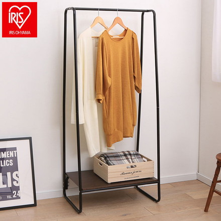アイリスオーヤマ ハンガーラック スタイルハンガー2WAYタイプ プレミアム ボード1枚付き PI-B1 ブラック