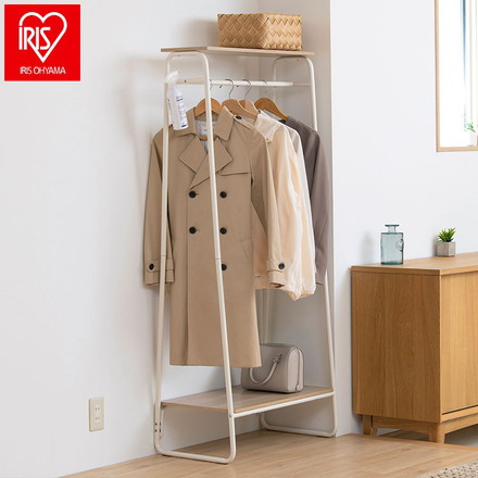 アイリスオーヤマ ハンガーラック スタイルハンガー2WAYタイプ プレミアム ボード2枚付き PI-B2 ホワイト