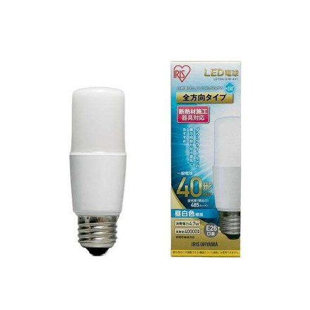 LED電球 E26 T形 40形相当 昼白色 LDT5N-G/W-4V1 アイリスオーヤマ