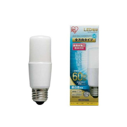 LED電球 E26 T形 60形相当 昼白色 LDT7N-G/W-6V1 アイリスオーヤマ