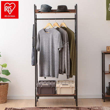 アイリスオーヤマ ハンガーラック スタイルハンガー2WAYタイプ プレミアム メッシュパネル付き PI-B4 ブラック