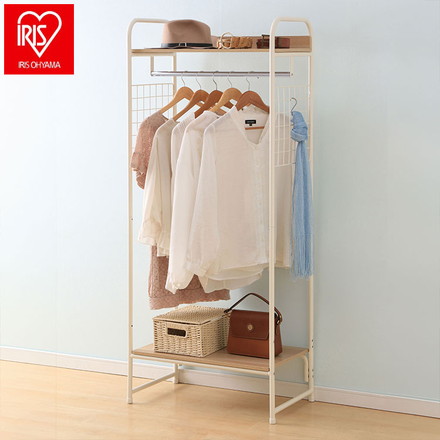 アイリスオーヤマ ハンガーラック スタイルハンガー2WAYタイプ プレミアム メッシュパネル付き PI-B4 ホワイト