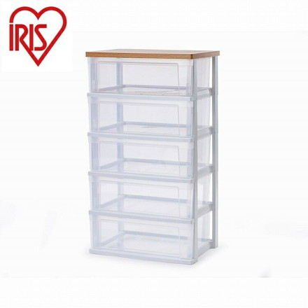 アイリスオーヤマ ウッドトップチェスト NSW-545WT フレンチオーク/クリア IRIS