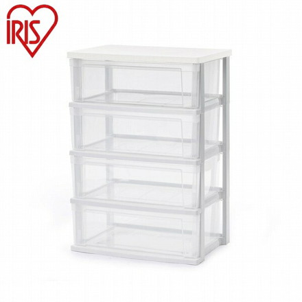 アイリスオーヤマ ウッドトップチェスト 収納ボックス 収納ケース プラスチック 引き出し チェスト 4段