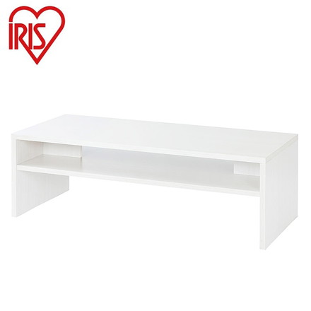 アイリスオーヤマ センターテーブル 収納棚付き 幅119 ローテーブル リビングテーブル シンプル