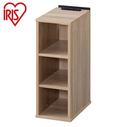 アイリスオーヤマ ナイトテーブル 棚付き 幅18 サイドテーブル コンセント ベッドサイド スマホスタンド付き 棚