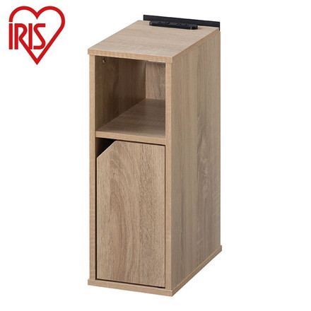 アイリスオーヤマ ナイトテーブル 扉付き 幅18 サイドテーブル コンセント ナイトテーブル ベッドサイド