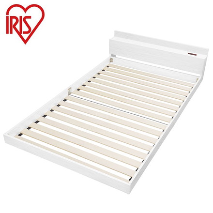 アイリスオーヤマ フロアベッド SD セミダブル ローベッド 2口コンセント 宮付き 棚付き 宮棚付き ヘッドボード