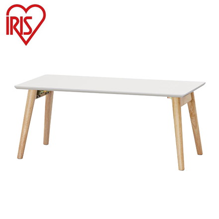 アイリスオーヤマ 折りたたみ センターテーブル 幅80 長方形 ローテーブル リビングテーブル 折れ脚 折り畳み 机 北欧 ナチュラル/ホワイト