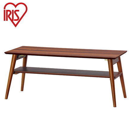 アイリスオーヤマ 折りたたみ センターテーブル 幅90 長方形 ローテーブル リビングテーブル 折れ脚 折り畳み 机 北欧 ウォールナット