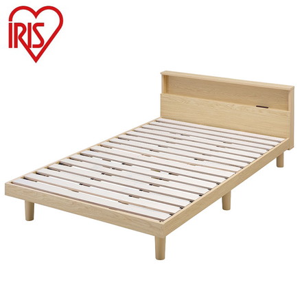 アイリスオーヤマ すのこベッド SD セミダブル ヘッドボード付き 2口コンセント スマホスタンド 棚付き 宮付き