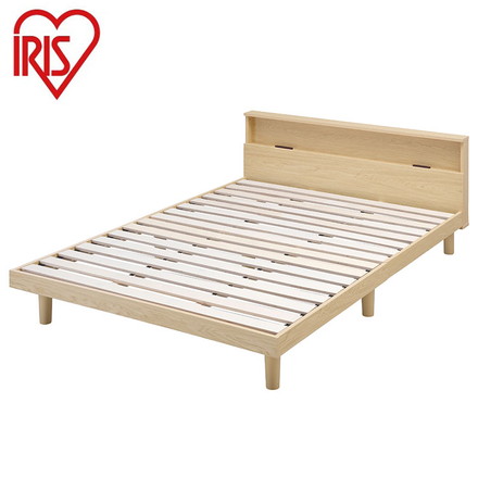アイリスオーヤマ すのこベッド D ダブル ヘッドボード付き 2口コンセント スマホスタンド 棚付き 宮付き 宮棚付き
