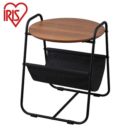 アイリスオーヤマ 丸型 収納付き サイドテーブル ミニテーブル ソファテーブル カフェテーブル 円形天板