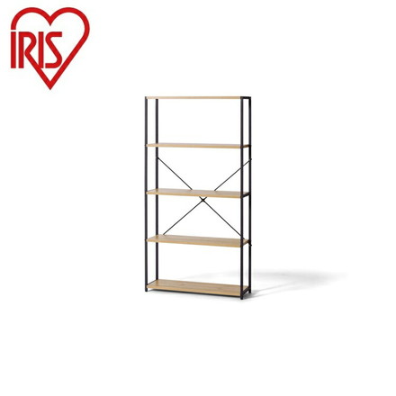 アイリスオーヤマ スリムラック ナチュラル/ブラック HSR-625 棚 ラック オープンラック シェルフ IRIS