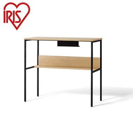 アイリスオーヤマ リビングデスク 幅80 デスク ワークデスク 机 ナチュラル/ブラック HLVD-800 IRIS