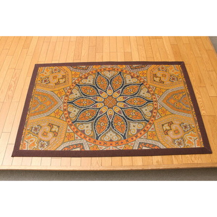 純国産 袋七重織い草マット 『万華鏡』 約95×150cm(裏:不織布)