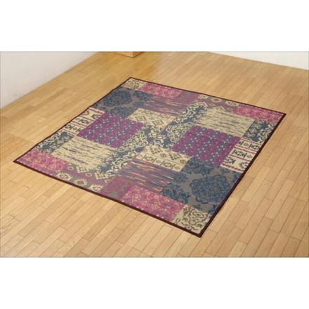 ラグ カーペット マット い草中敷ラグ 裏張り有り 3畳 日本製 い草 オリエンタル柄 『DXオーディーン』 ブラウン 約191×250cm