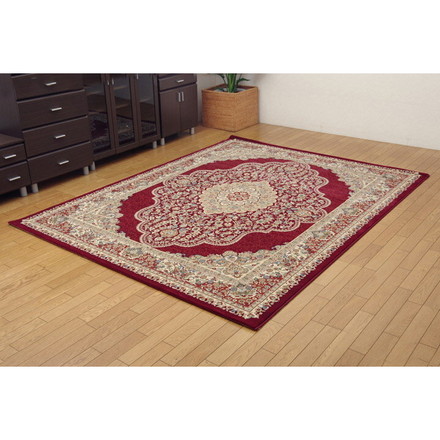 トルコ製 ウィルトン織り カーペット 『ベルミラ RUG』 ワイン 160x230cm