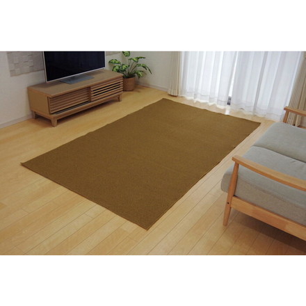 ラグ マット カーペット 3畳 『アロンジュ』 ベージュ 140×340cm すべりにくい加工