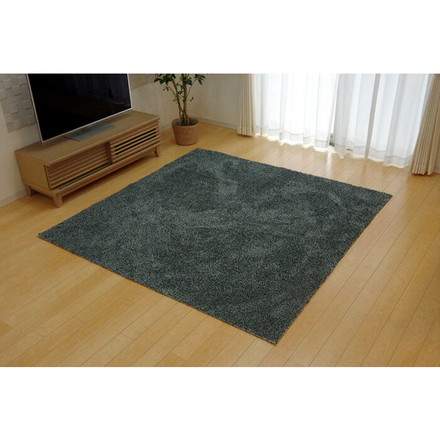 ラグ マット カーペット 3畳 洗える タフト風 『ノベル』 グレー 140×340cm すべりにくい加工