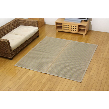 純国産 い草花ござ 『西条』 ベージュ 江戸間2畳（約174×174cm）