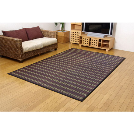 【福岡県品評会最優秀賞】純国産 い草花ござ 『鍋島』 ブラック 江戸間3畳(約174×261cm)