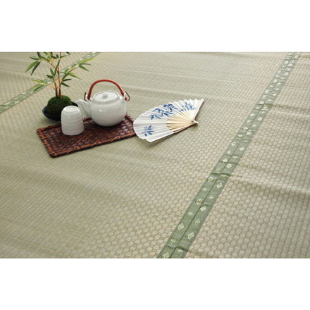 日本製 ラグ カーペット 敷き詰めタイプ 純国産 い草 上敷き カーペット 市松織 『不知火』 江戸間10畳(約440×352cm)