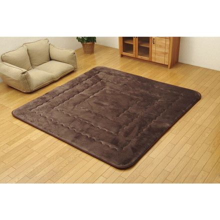 国産固綿40mm使用 マイクロファイバー生地 ふっくら敷 『フィーラF敷』 ブラウン 190x190cm