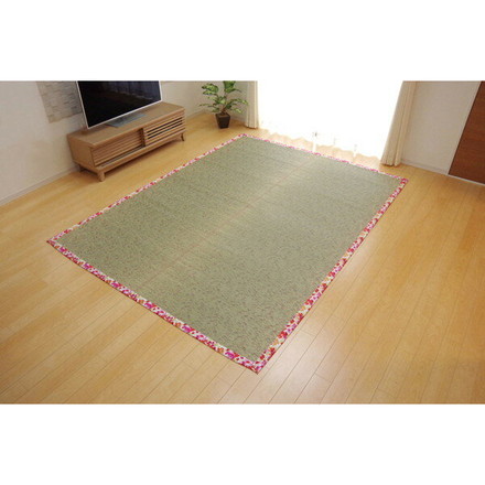 ラグ カーペット マット い草 中敷 い草ラグ 花柄 『NSフレグランス』 ローズ