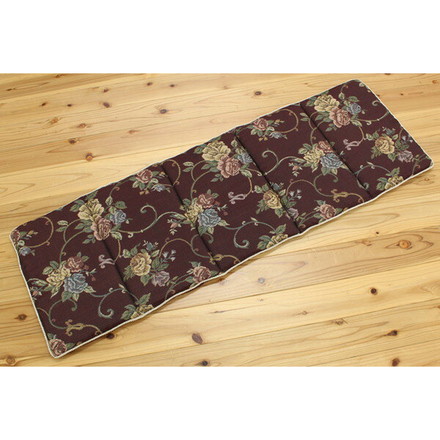 クッション リビング フリーシート エレガンス 花柄 モーリア ブラウン 約43×130cm