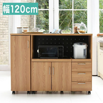 キッチンカウンター 幅120 キッチンボード コンセント付き レンジ台 キッチン収納 食器棚 カウンター 引き出し