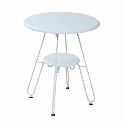 ヨーロッパ風 ロートアイアン 家具 カフェテーブル 丸 テーブル 幅60cm 高さ70 棚付き