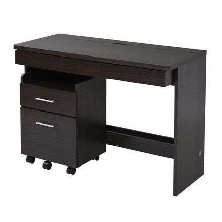 デスク シンプルデスク 2点セット すっきり 配線 収納 ワゴン ハイタイプ 幅100 シンプル SOHO