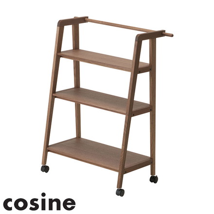 【cosine ワゴンシェルフ ウォルナット】 日本製 旭川家具 コサイン 収納 オープンラック DR-08NW 国産