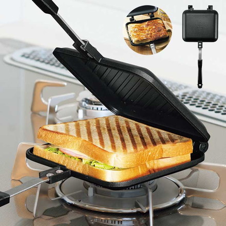 ホットサンドメーカー 直火 対応 両面フラット シングル 電気 セパレート フライパン ホットサンド フッ素加工 朝食 アウトドア キャンプ BBQ フラット cococafe カクセート