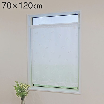 日本製 小窓レースカーテン 約巾70cm×丈120cm 小窓 出窓 カフェカーテン 遮熱 断熱 UVカット 目隠し