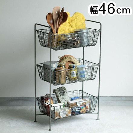 メッシュ3段バスケット ワゴン バスケット 3段 ランドリーラック 洗濯かご 洗濯カゴ 洗濯物入れ 洗濯物カゴ