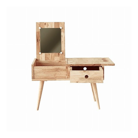 テーブルドレッサー 天然木 ローテーブル 化粧台 鏡 シンプル ナチュラル 女の子 女性用 NATURAL