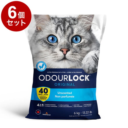 【6個セット】 ペットプロ 猫砂 鉱物系 オードロック 6kg 消臭 吸収 固まる 鉱物 ネコ砂 猫用 トイレ odourlock