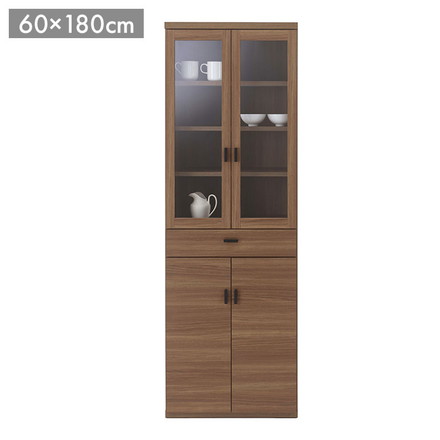 フナモコ スマートキッチン 食器棚 SKD-60K リアルウォールナット ブラウン 木目 食器棚 キッチンボード