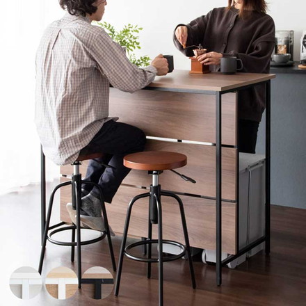 キッチンカウンターテーブル カウンターテーブル キッチン 幅120cm 高さ100cm ブラウン