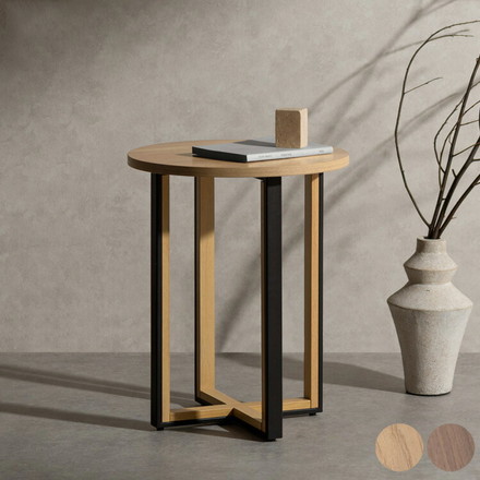 サイドテーブル ラウンドサイドテーブル ラウンド天板 ソファ横 ベッド横 テーブル シンプル コンパクトサイズ 高さ50cm ソファサイド ブラウン