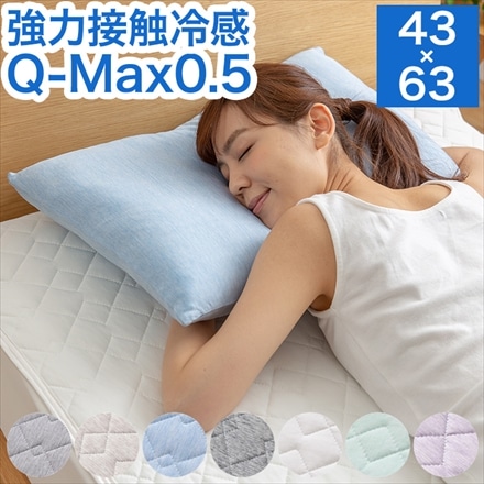 接触冷感 枕カバー Q-MAX0.5 43×63cm 冷却 省エネ エコ クール 洗える 夏 ブラック