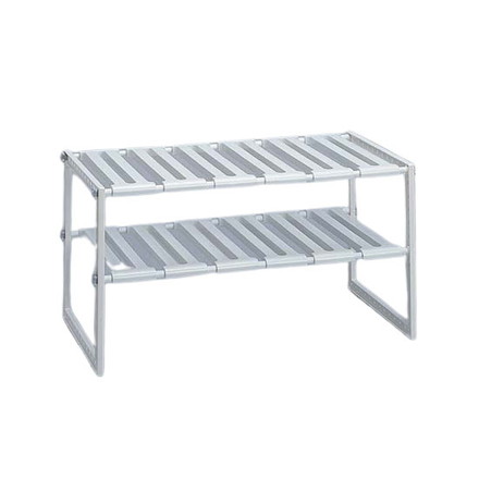 伸晃 キッチン収納 シンク下フリーラック ワイド 伸縮タイプ ホワイト KW2-EX